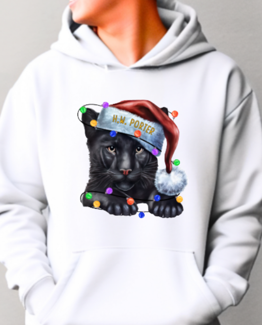 H.W. Porter Holiday Lights Panther Youth to Adult Gildan Hoodie