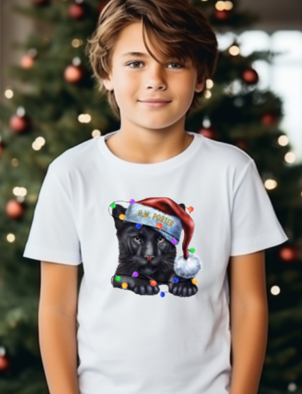 H.W Porter Holiday Lights Panther Youth NEW! Softstyle Tees