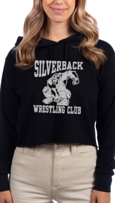 Silverback Wrestling King of the Mat Crop Hooded Ladies Cut Sweatshirt