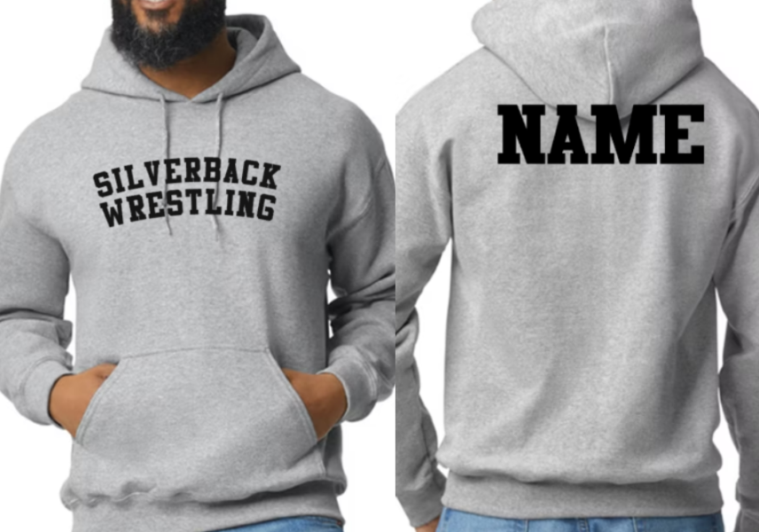Silverback Wrestling Lettering Hooded SOFTSTYLE Sweatshirt YOUTH to ADULT sizes (multiple color choices)