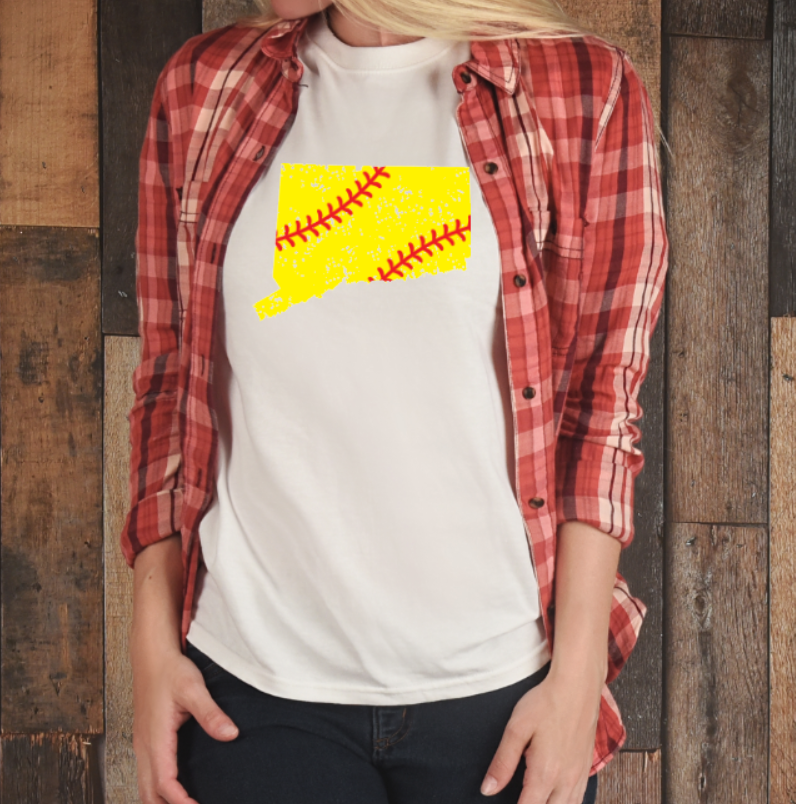 Connecticut Softball Tshirt - Bella Canvas (lots of color choices)