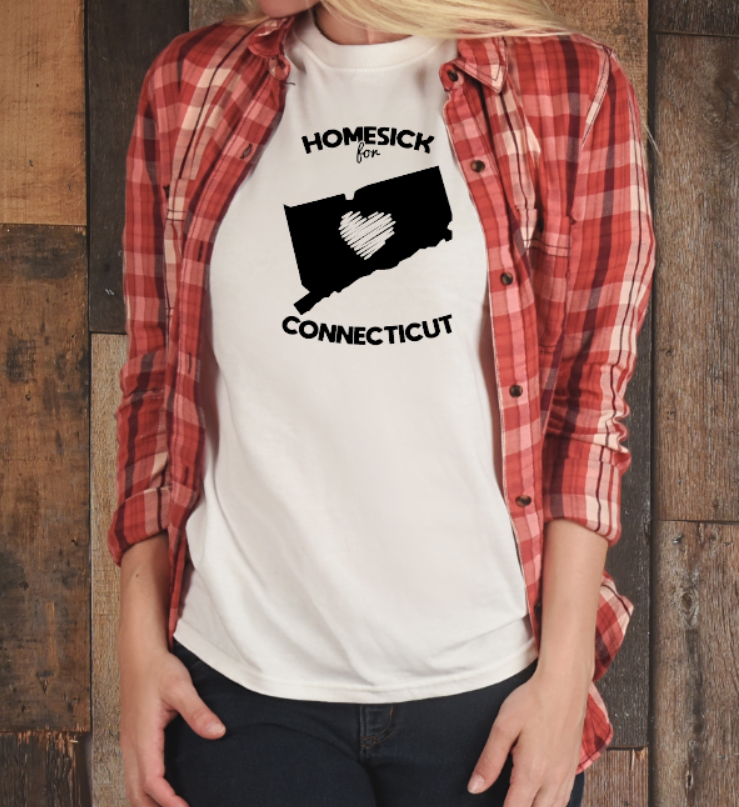 Connecticut Homesick Tshirt - Bella Canvas (lots of color choices)