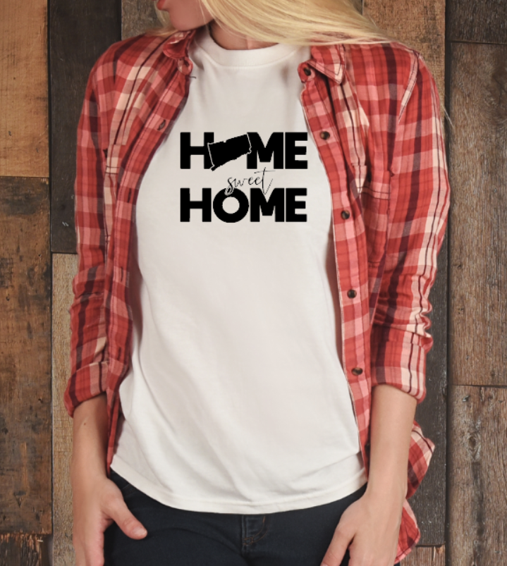 Connecticut Home Sweet Home Tshirt - Bella Canvas (lots of color choices)