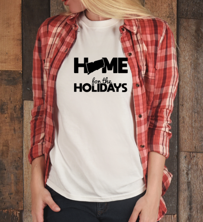 Connecticut Home for the Holidays Tshirt - Bella Canvas (lots of color choices)
