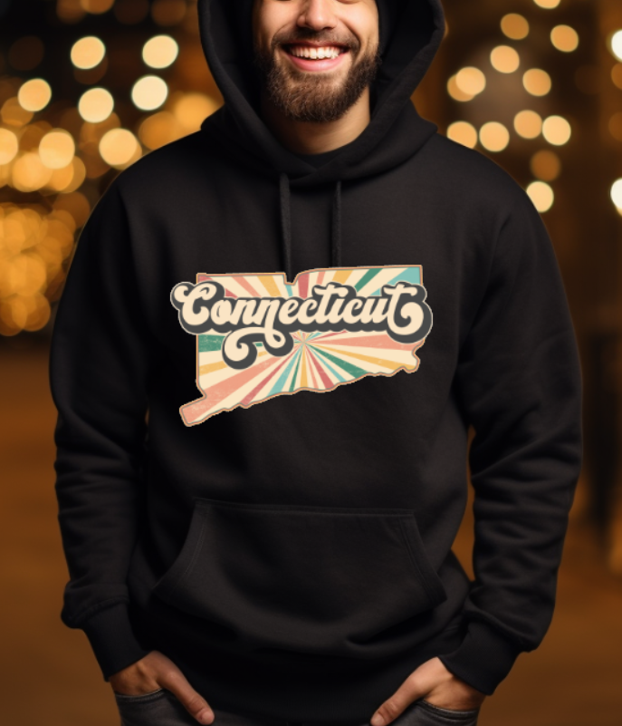 Connecticut Groovy Softstyle Hoodie - (lots of color choices)