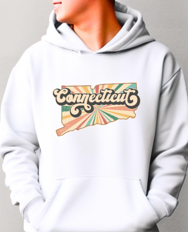 Connecticut Groovy Softstyle Hoodie - (lots of color choices)