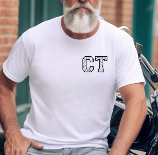 Connecticut Leopard Tshirt - Bella Canvas (lots of color choices)