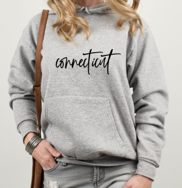 Connecticut Script Softstyle Hoodie - (lots of color choices)