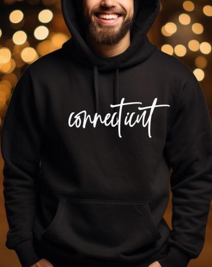 Connecticut Script Softstyle Hoodie - (lots of color choices)