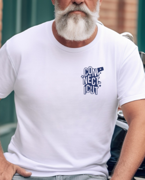 Connecticut Blue Lettering Tshirt - Bella Canvas (lots of color choices)