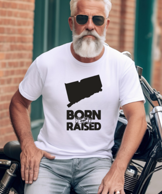 Connecticut Born and Raised Tshirt - Bella Canvas (lots of color choices)