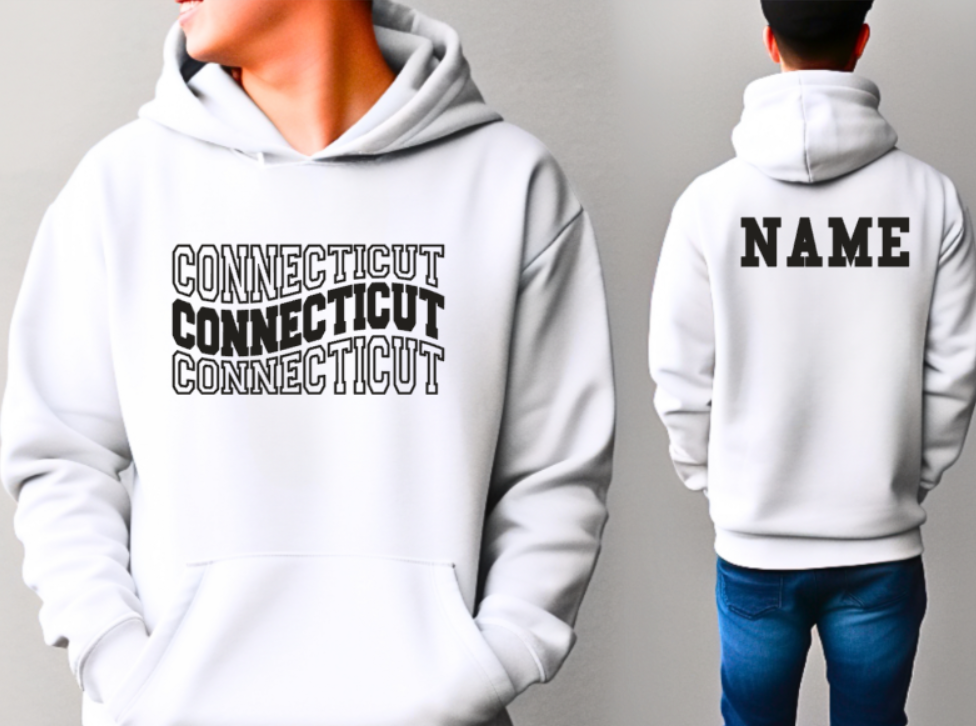 Connecticut Curve Softstyle Hoodie - (lots of color choices)