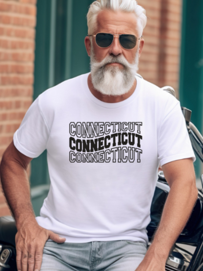 Connecticut Curve Tshirt - Bella Canvas (lots of color choices)
