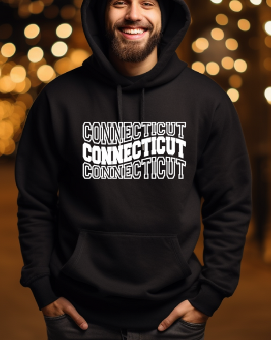 Connecticut Curve Softstyle Hoodie - (lots of color choices)