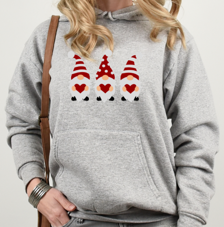 Valentine Gnomes Softstyle Hoodie - (lots of color choices)