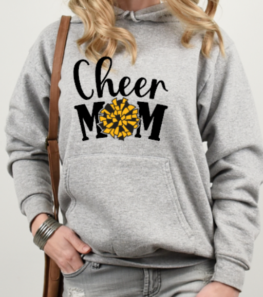 Cheer Mom - Hooded Softstyle Sweatshirt YOUTH to ADULT sizes (multiple color/ layout choices)