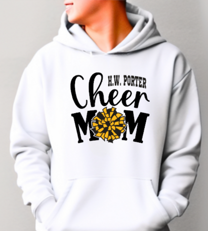 HW Porter Cheer Mom - Hooded Sweatshirt Customizable