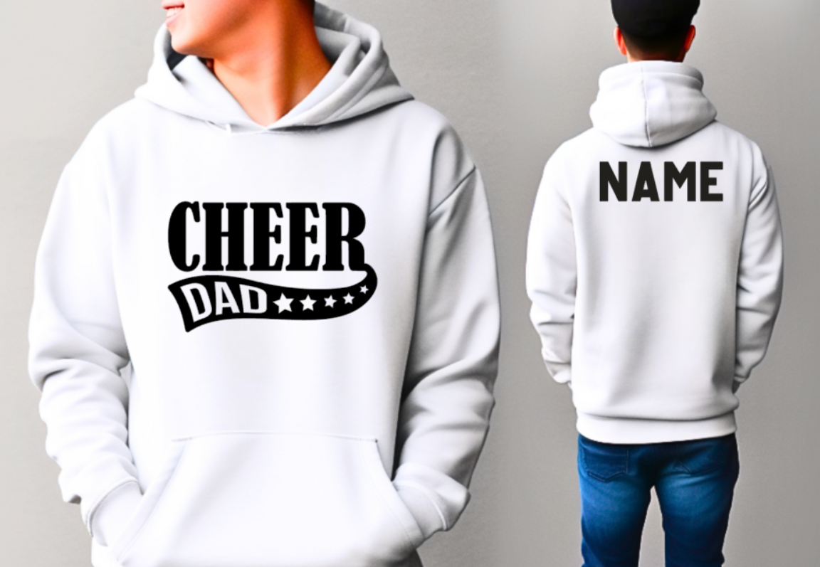 Cheer Dad - Hooded Softstyle Sweatshirt (multiple color/ layout choices)