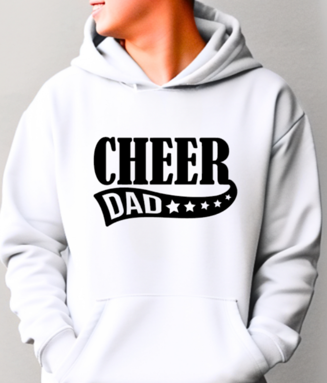 Cheer Dad - Hooded Softstyle Sweatshirt (multiple color/ layout choices)
