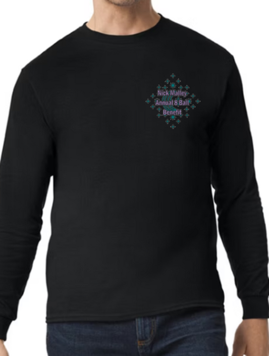 Nick Malley 2024 8Ball Tournament - Crew Neck Softstyle Long Sleeve Tee (youth and adult)