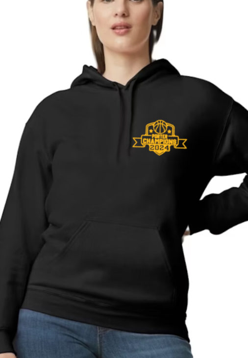 Porter Basketball Champions 2024 Softstyle Hoodie - customized back available