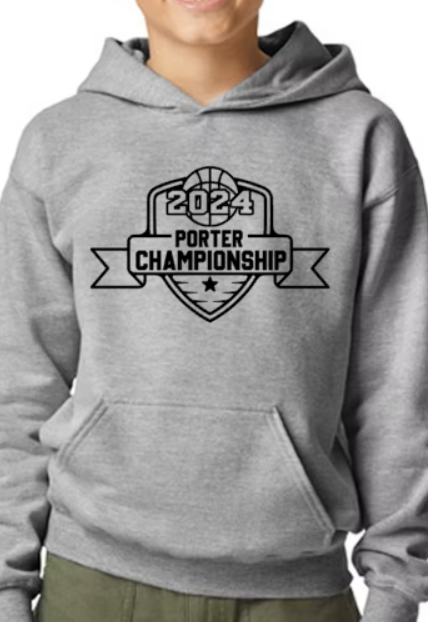 Porter Basketball Championship 2024 - Hooded YOUTH Softstyle Sweatshirt - customized back available