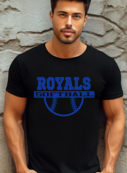 Royals Softball Black ADULT NEW! Softstyle Tees - Customization available