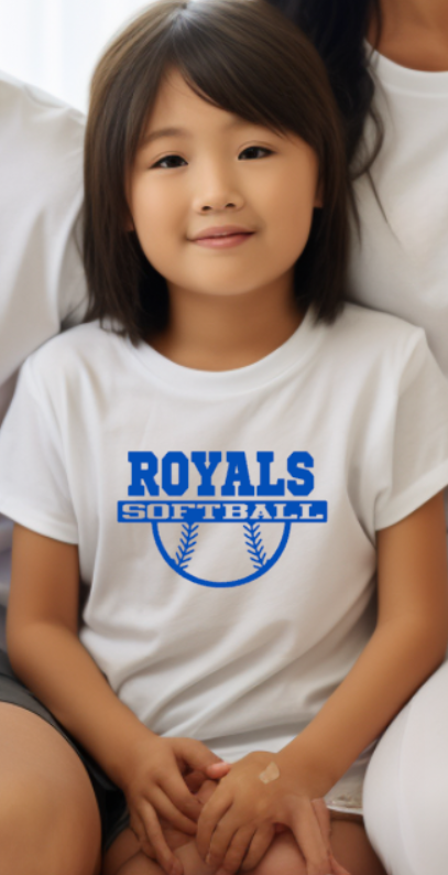 Royals Softball WHITE YOUTH Softstyle Tee - Customization Available