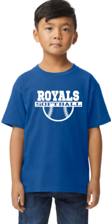 Royals Softball BLUE YOUTH Softstyle Tee - Customization Available