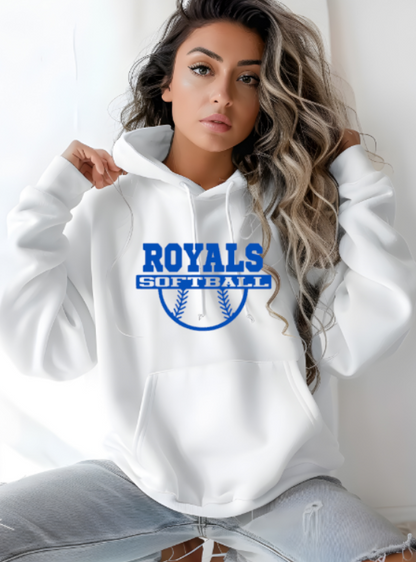 Royals Softball WHITE Softstyle Hoodie Adult - customization available