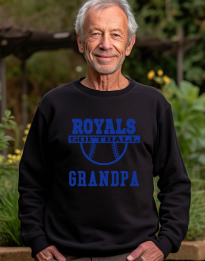 Royals Softball BLACK Crew Neck Adult Sweatshirt