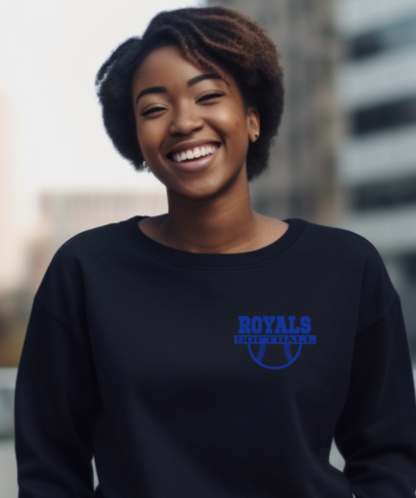 Royals Softball BLACK Crew Neck Adult Sweatshirt