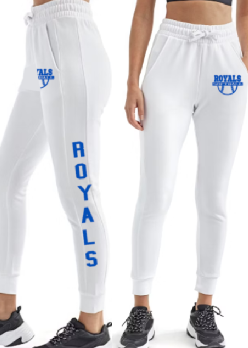 Royals Softball WHITE Ladies Fitted Jogger Pants
