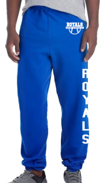 Royals Softball BLUE Sweatpants Youth to Adult