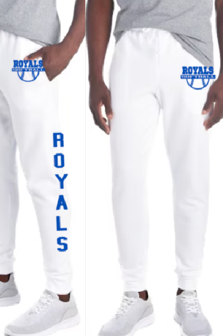 Royals Softball WHITE Jogger Youth to Adult
