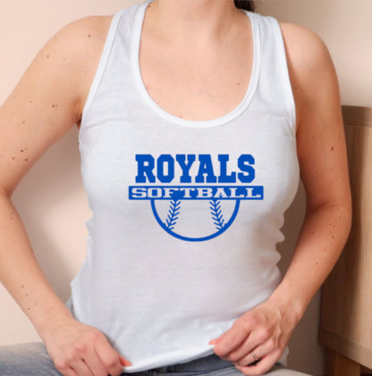 Royals Softball WHITE Racerback NL tank