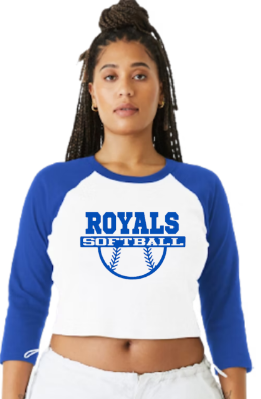 Royals Softball Crop Raglan