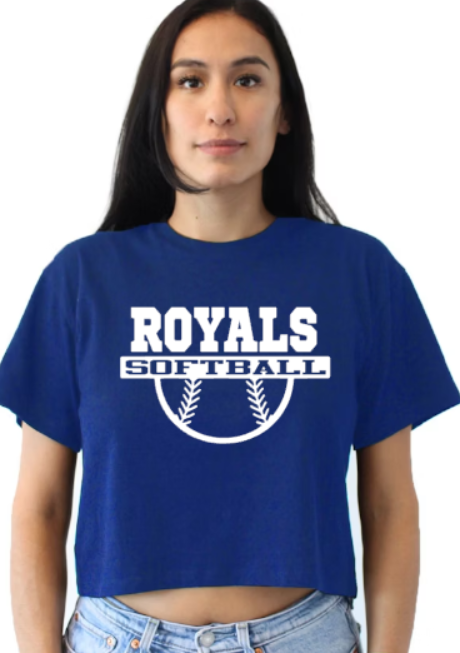 Royals Softball BLUE Crop Tee - Customization Available