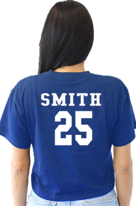 Royals Softball BLUE Crop Tee - Customization Available