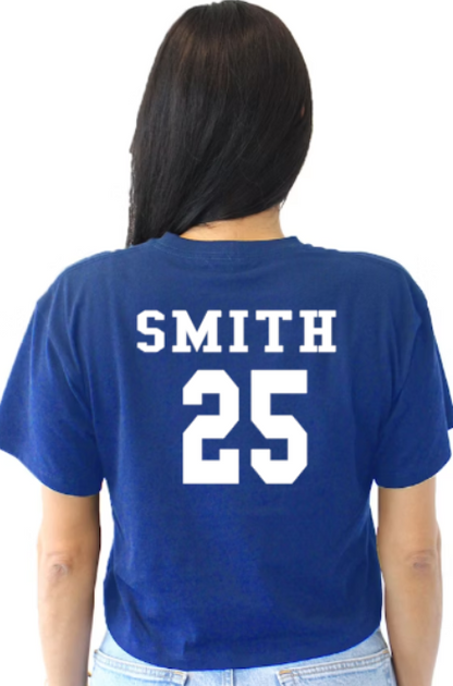 Royals Softball BLUE Crop Tee - Customization Available
