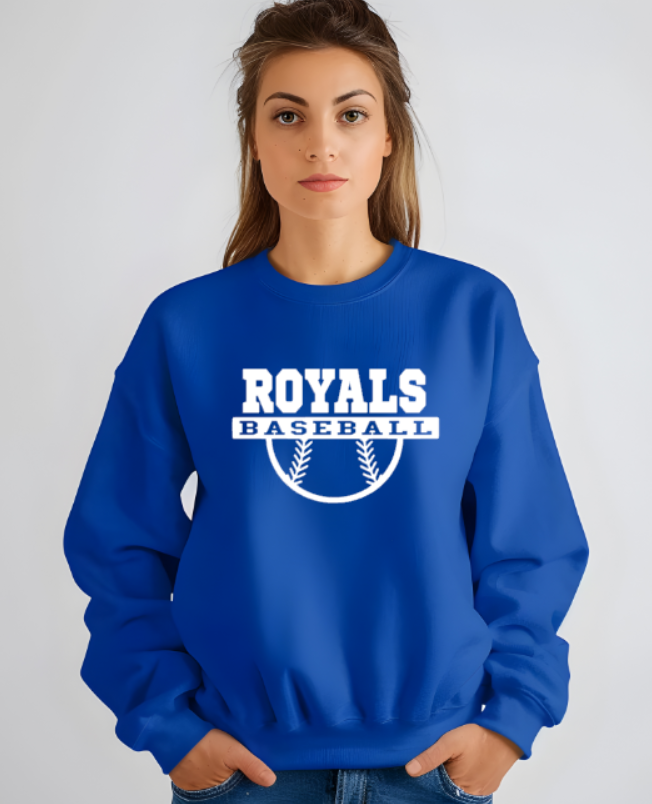 Royals Baseball BLUE Crew Neck Adult Sweatshirt