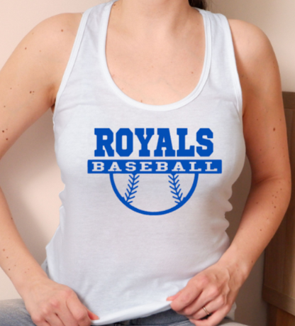 Royals Baseball WHITE Racerback NL tank