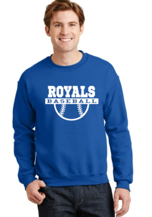 Royals Baseball BLUE Crew Neck Adult Sweatshirt