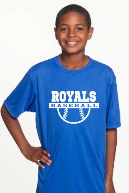 Royals Baseball BLUE YOUTH Softstyle Tee - Customization Available