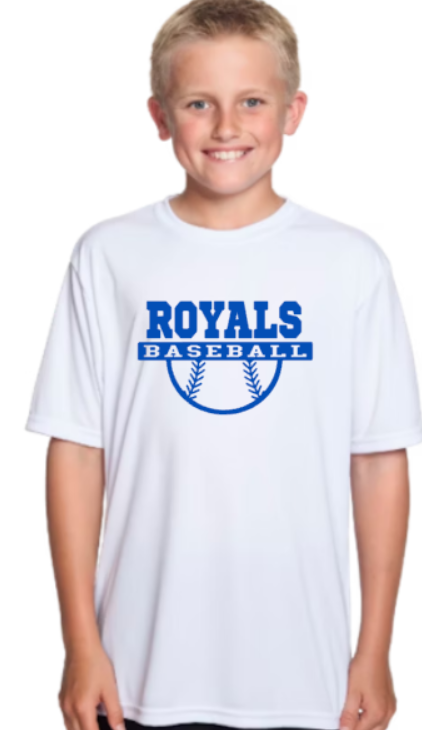 Royals Baseball WHITE YOUTH Softstyle Tee - Customization Available