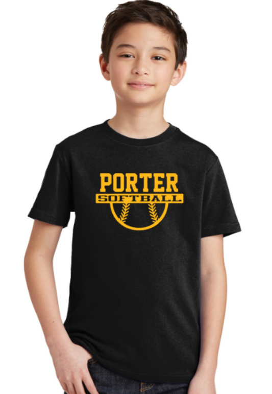 Porter Softball Black YOUTH Softstyle Tees - Customization available