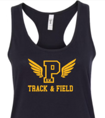 Porter Track and Field BLACK Racerback NL fitted ladies tank