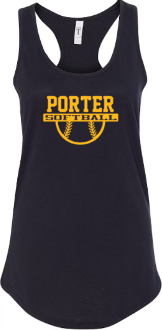 Porter Softball Racerback NL fitted ladies tank