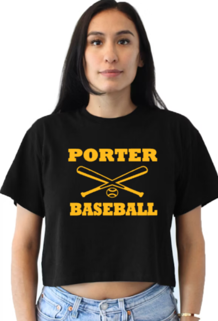 Porter Baseball Crop Tee Customization Available