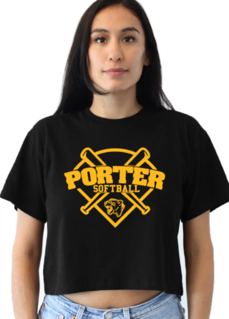 Porter Softball Crop Tee Customization Available
